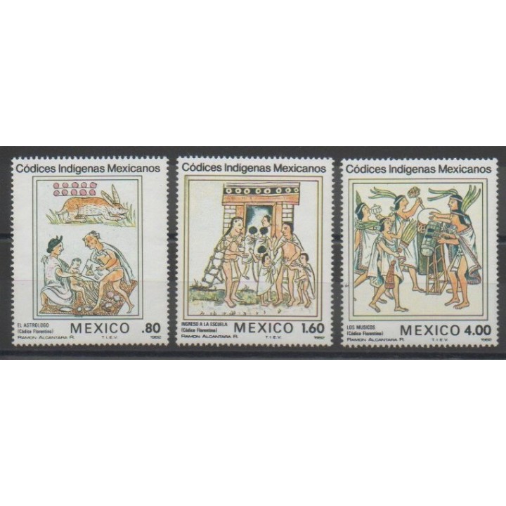 Timbres - Mexique - 1982 - No 985/987 - Musique