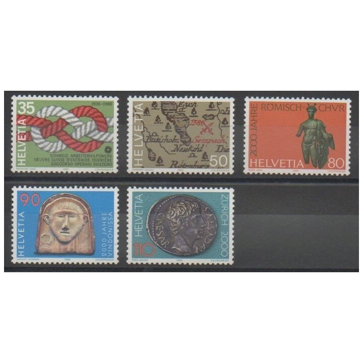 Timbres - Suisse - 1986 - No 1237/1241 - Art