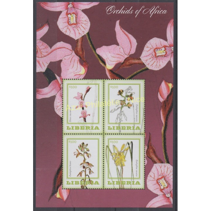 Stamps - Theme orchids - Liberia - 2014 - Nb 5382/5385