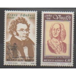 Stamps - Mexico - 1978 - Nb PA494/PA495 - Music