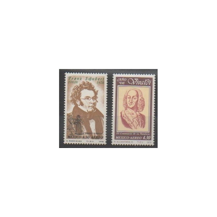 Timbres - Mexique - 1978 - No PA494/PA495 - Musique
