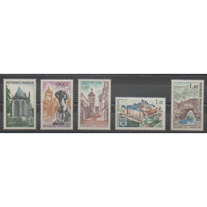 Timbres - France - Poste - 1971 - No 1683/1687 - Sites  - Monuments