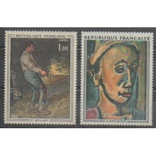 Timbres - France - Poste - 1971 - No 1672/1673 - Peinture