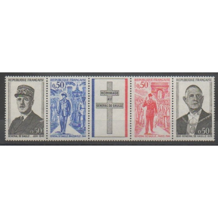 Stamps - France - Poste - 1971 - Nb 1698A - De Gaullle