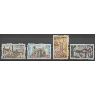 Stamps - France - Poste - 1972 - Nb 1712/1713 - 1725/1726 - Churches - Monuments