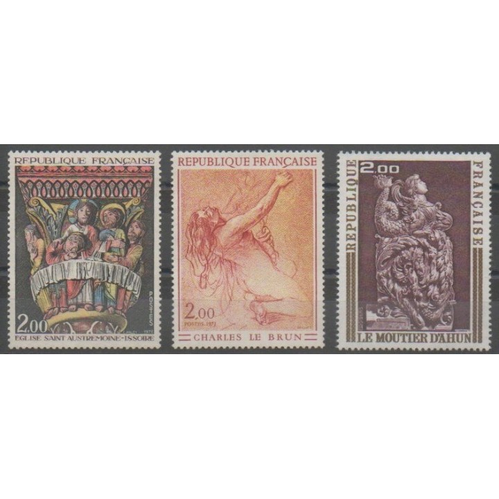 Timbres - France - Poste - 1973 - No 1741/1743 - Art