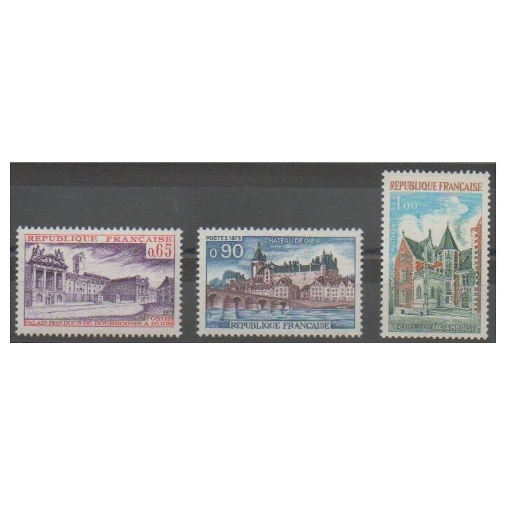 Stamps - France - Poste - 1973 - Nb 1757/1759 - Monuments