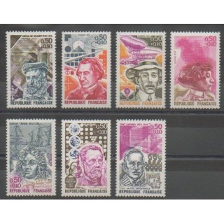 Timbres - France - Poste - 1973 - No 1744/1748 - 1768/1769 - Célébrités