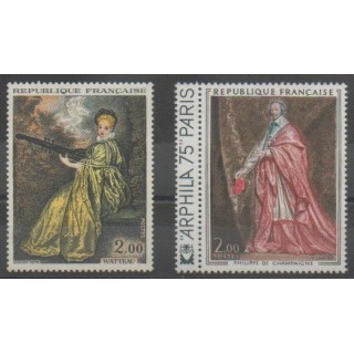 Timbres - France - Poste - 1973 - No 1765/1766 - Peinture