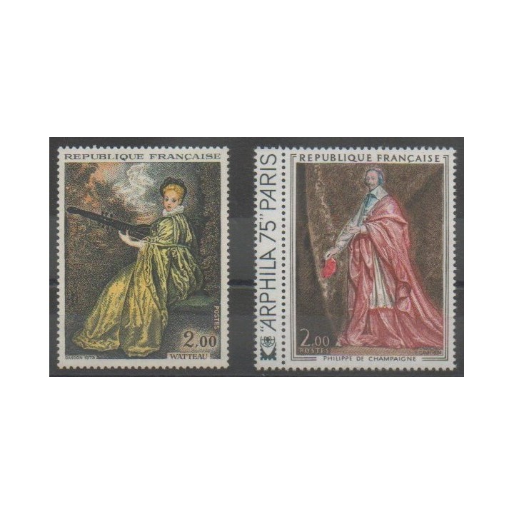 Timbres - France - Poste - 1973 - No 1765/1766 - Peinture