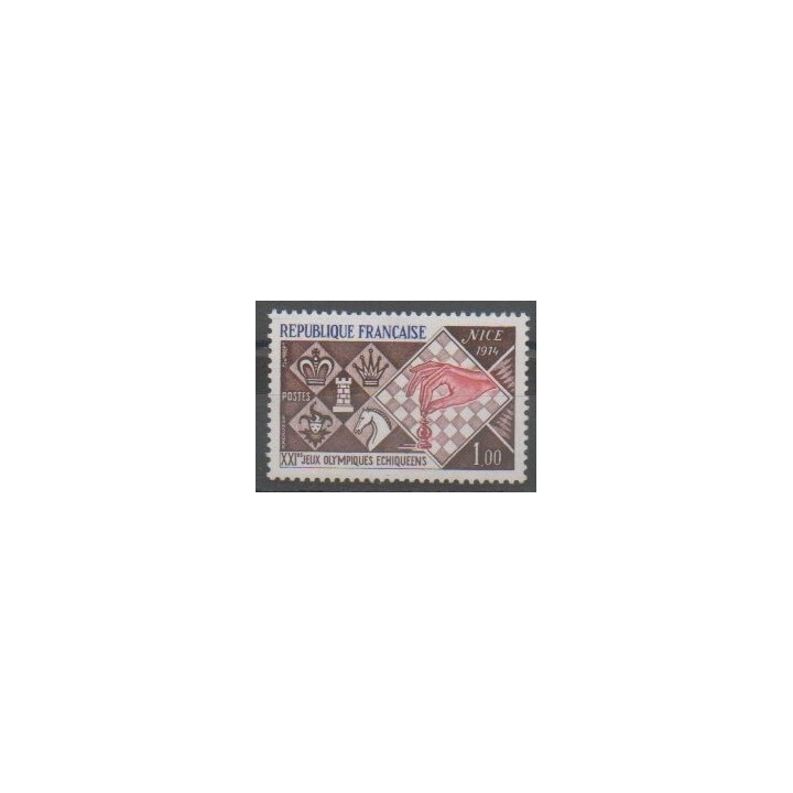 Timbres - France - Poste - 1974 - No 1800 - Échecs