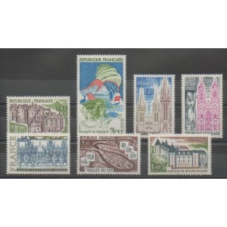 Stamps - France - Poste - 1974 - Nb 1793/1794 - 1806/1810 - Sights - Monuments - Churches