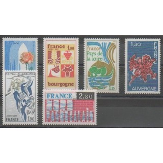 Timbres - France - Poste - 1975 - No 1847/1852 - Sites