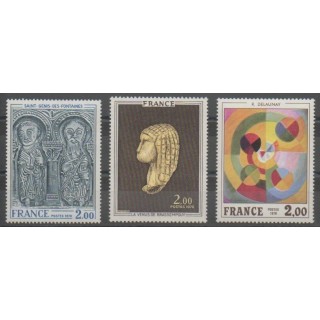 Stamps - France - Poste - 1976 - Nb 1867/1869 - Paintings - Art