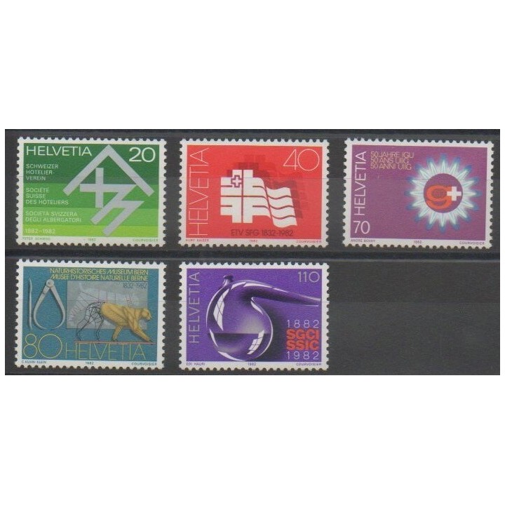 Stamps - Swiss - 1982 - Nb 1143/1147