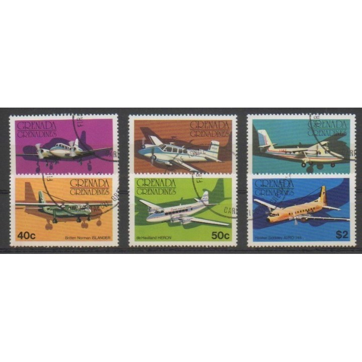 Timbres - Grenadines - 1976 - No 164/169 - Aviation - Oblitéré