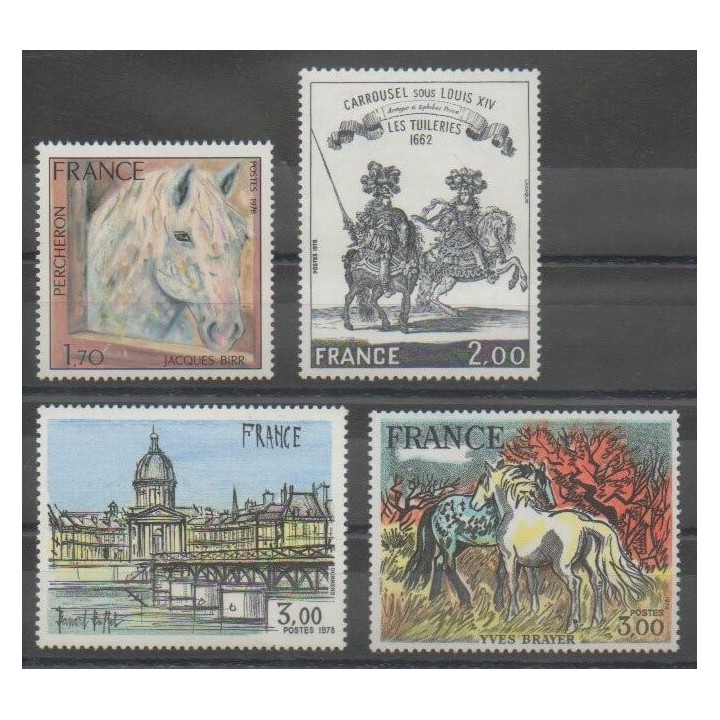 Stamps - France - Poste - 1978 - Nb 1982/1983 - 1994 - 2026 - Paintings - Horses