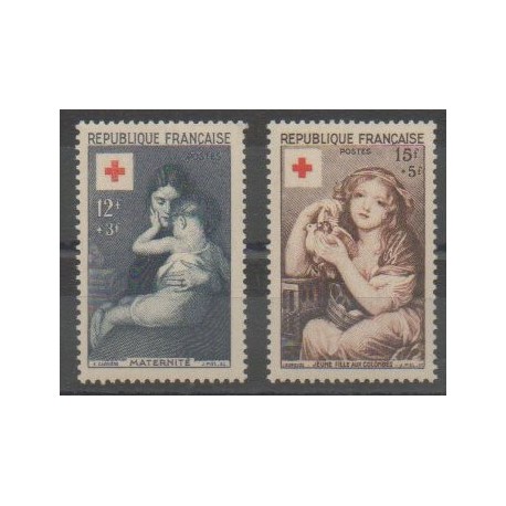 France - Poste - 1954 - No 1006/1007 - Santé ou Croix-Rouge