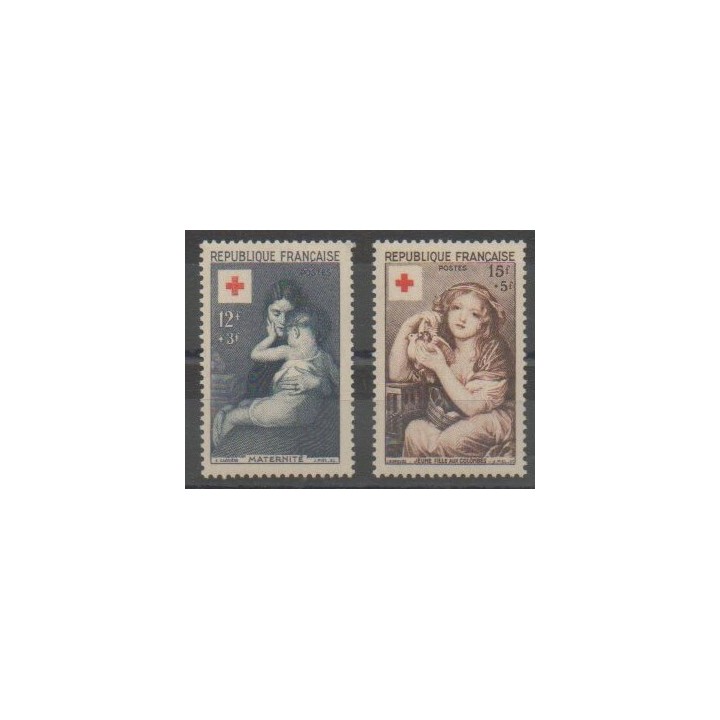 Stamps - France - Poste - 1954 - Nb 1006/1007 - Health