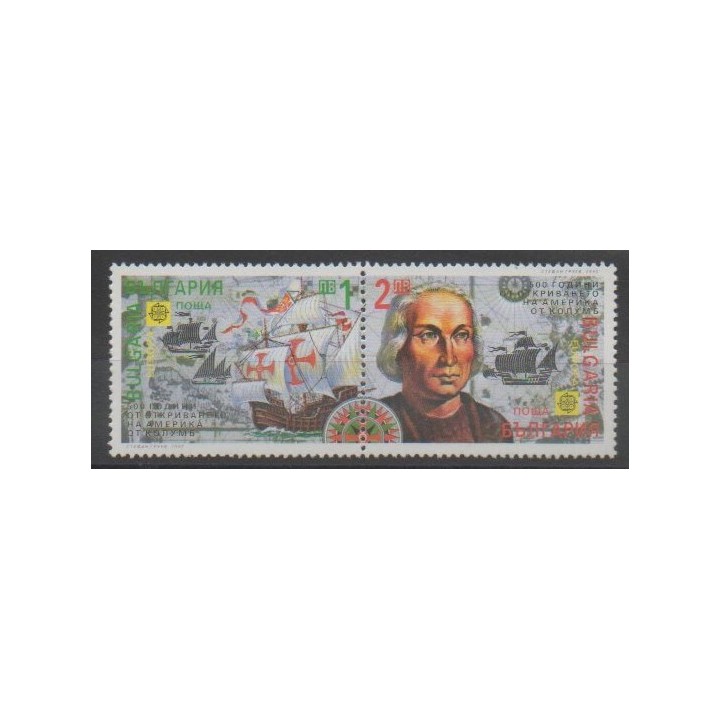 Timbres - Bulgarie - 1992 - No 3445/3446 - Christophe Colomb - Europa