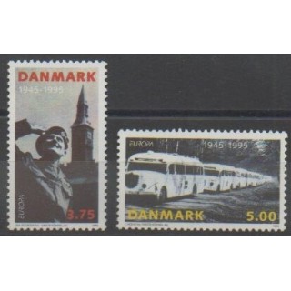 Timbres - Danemark - 1995 - No 1103/1104 - Seconde Guerre Mondiale - Europa