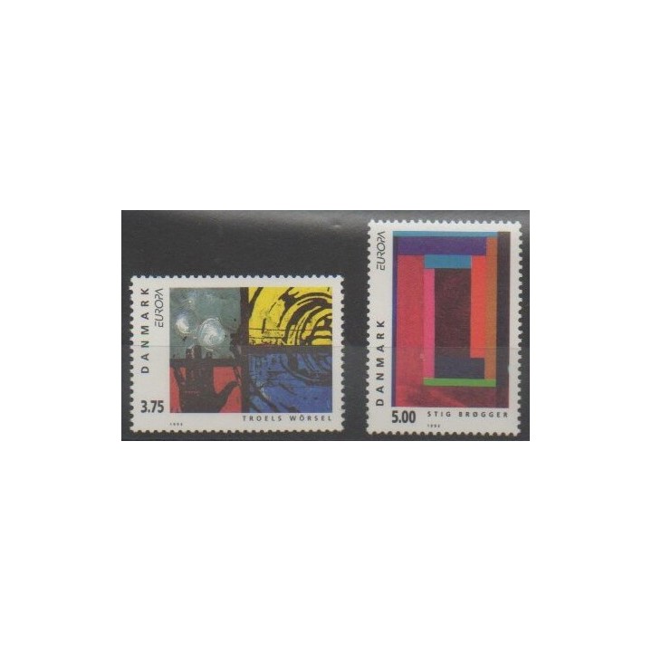 Timbres - Danemark - 1993 - No 1055/1056 - Art  - Europa