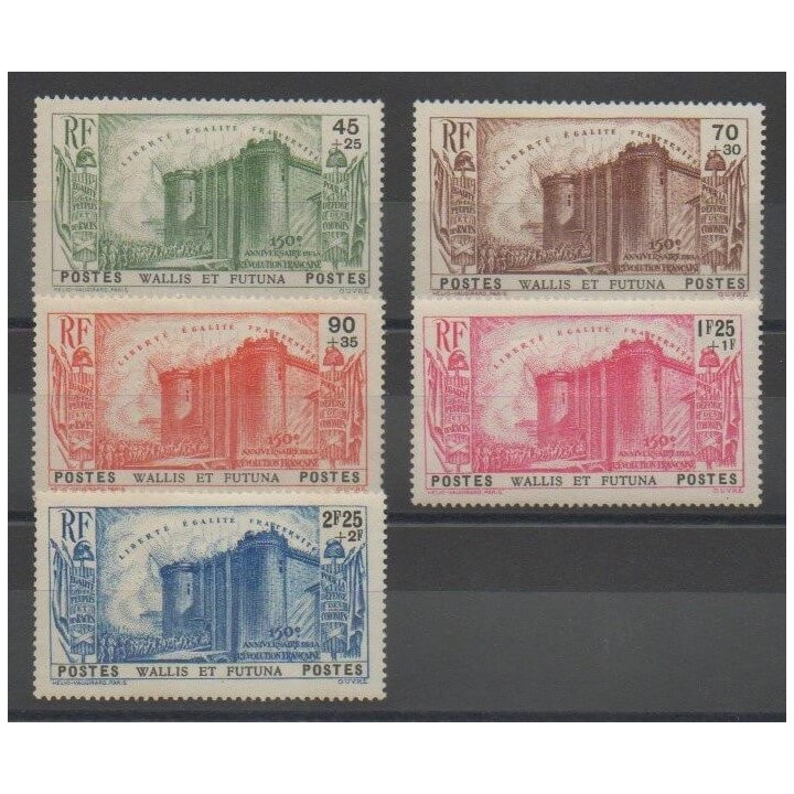 Timbres - Wallis et Futuna  - 1939 - No 72/76 - Révolution Française - Neuf avec charnière