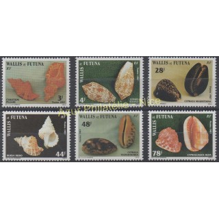 Timbres - Thème coquillages - Wallis et Futuna - Poste - 1987 - No 360/365
