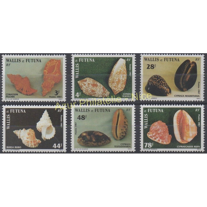 Timbres - Thème coquillages - Wallis et Futuna - Poste - 1987 - No 360/365