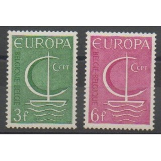 Timbres - Belgique - 1966 - No 1389/1390 - Europa