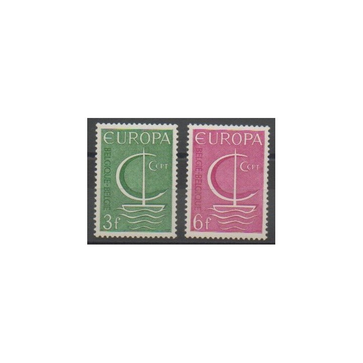 Timbres - Belgique - 1966 - No 1389/1390 - Europa