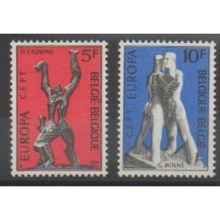 Timbres - Belgique - 1974 - No 1707/1708 - Art  - Europa