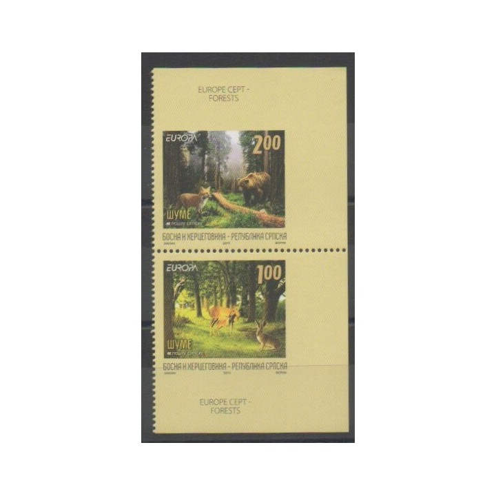 Stamps - Bosnia and Herzegovina Serbian Republic - 2011 - Nb 488a/489a - Trees - Europa