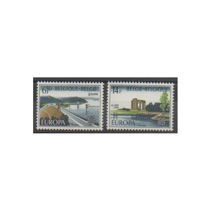Timbres - Belgique - 1977 - No 1848/1849 - Monuments - Europa