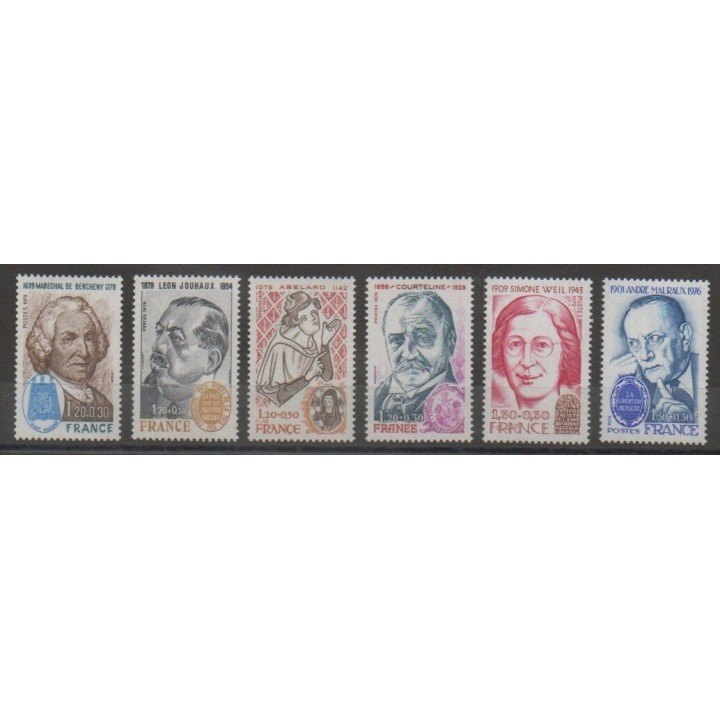 Timbres - France - Poste - 1979 - No 2029/2032B - Célébrités