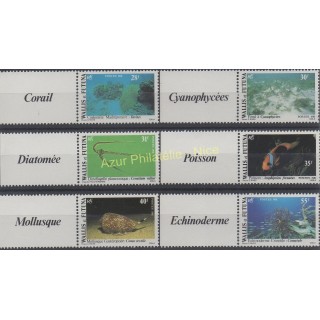 Timbres - Thème vie marine - Wallis et Futuna - Poste - 1981 - No 267/272