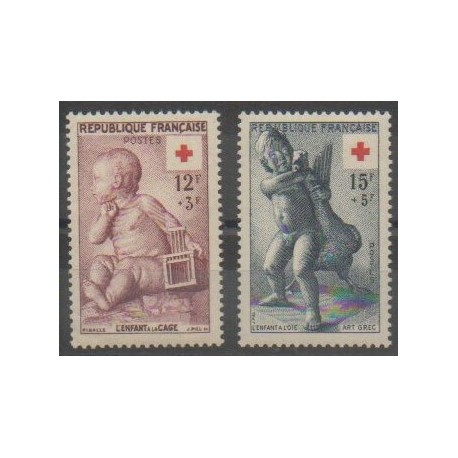 France - Poste - 1955 - No 1048/1049 - Santé ou Croix-Rouge