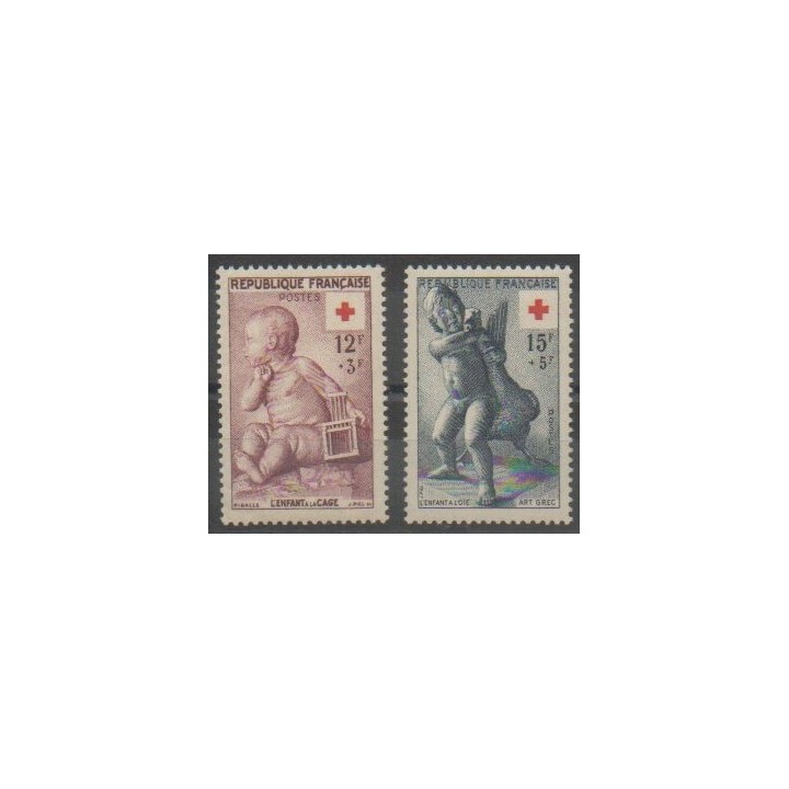 Stamps - France - Poste - 1955 - Nb 1048/1049 - Health