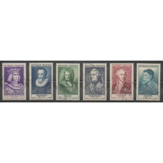 Stamps - France - Poste - 1955 - Nb 1027/1032 - Celebrities - Used