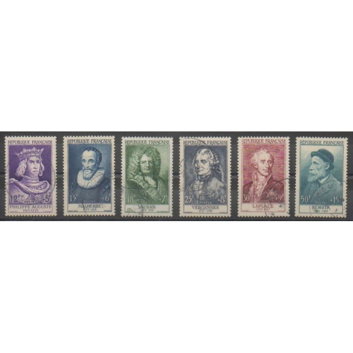 Timbres - France - Poste - 1955 - No 1027/1032 - Célébrités - Oblitéré