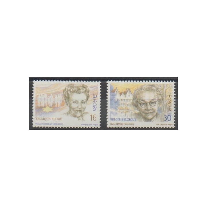 Timbres - Belgique - 1996 - No 2637/2638 - Célébrités - Europa