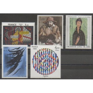Stamps - France - Poste - 1980 - Nb 2107/2110 - 2113 - Paintings