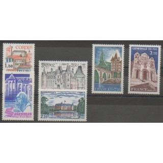 Stamps - France - Poste - 1980 - Nb 2081/2084 - 2111/2112 - Sights