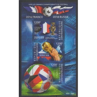 Timbres - Centrafricaine (République) - 2015 - No 3850/3852 - Football