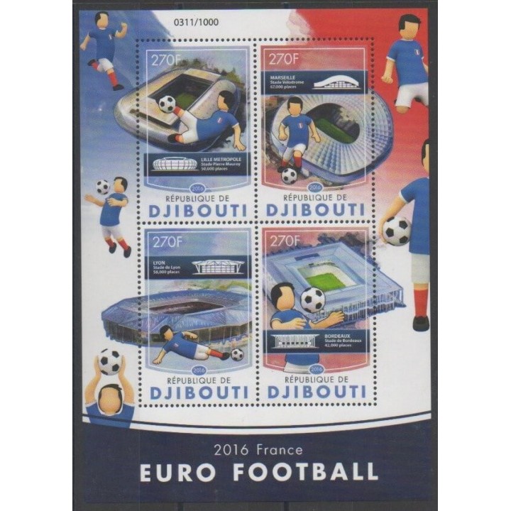 Timbres - Djibouti - 2016 - No 995/998 - Football