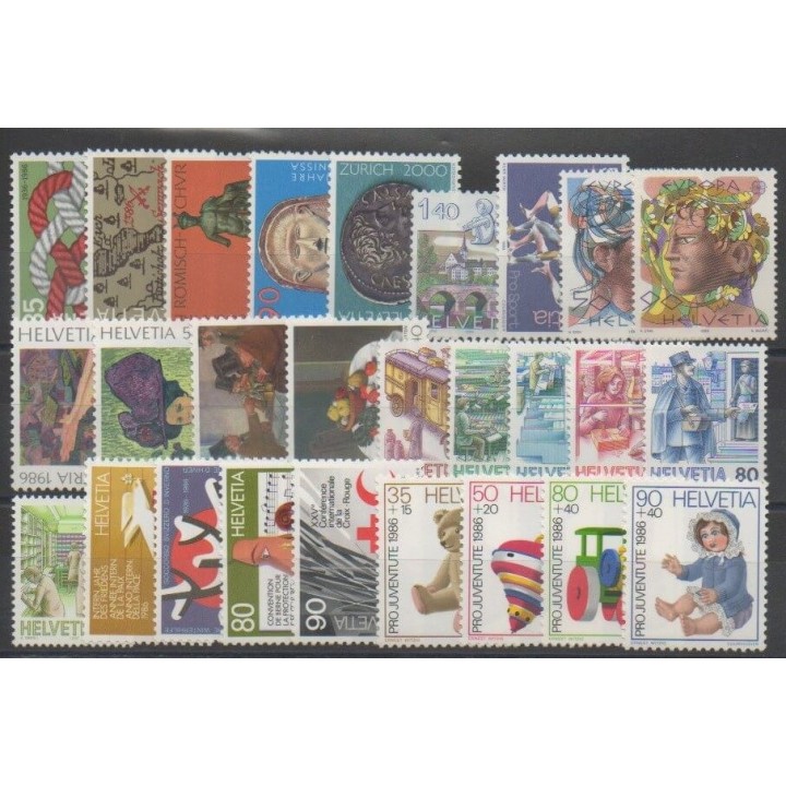 Timbres - Suisse - Année complète - 1986 - No 1237/1263