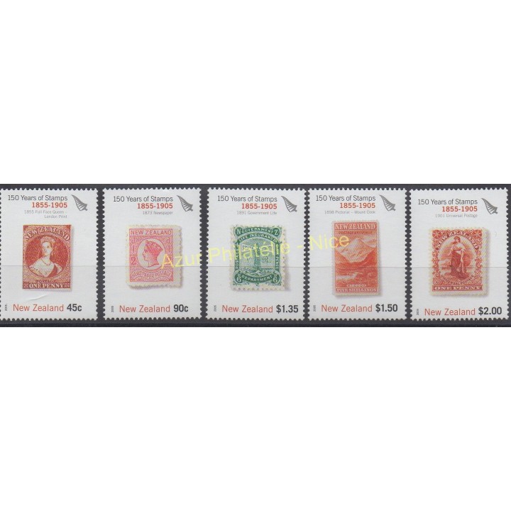 Timbres - Thème timbres sur timbres - Nouvelle-Zélande - 2005 - No 2142/2146