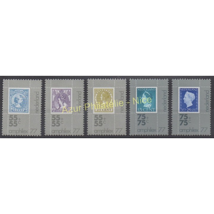 Timbres - Thème timbres sur timbres - Pays-Bas - 1976 - No 1054/1058