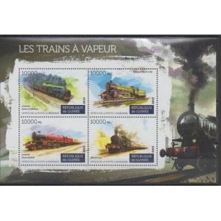 Timbres - Guinée - 2015 - No 7878/7881 - Chemins de fer