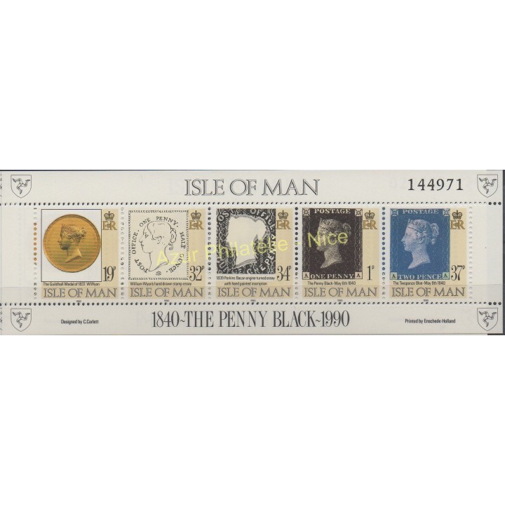Timbres - Thème timbres sur timbres - Man (Ile de) - 1990 - No BF 12